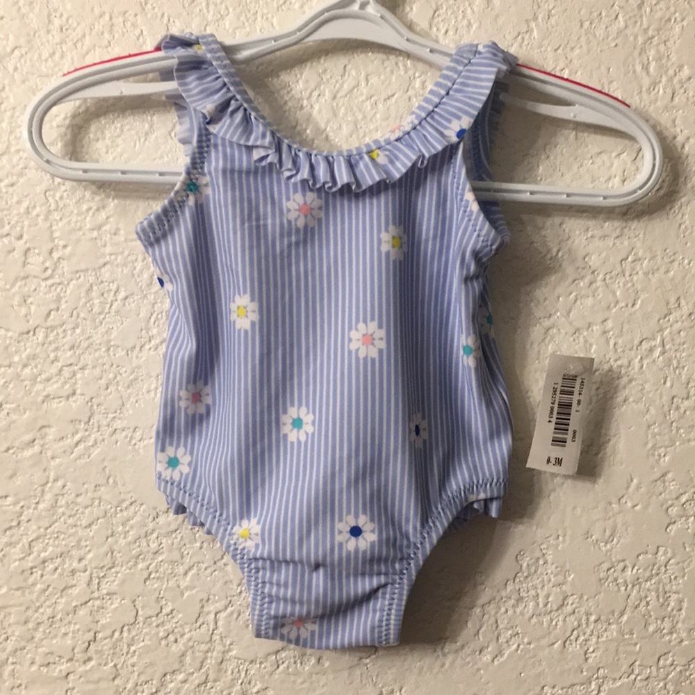Old Navy Striped Daisy Ruffle Swimsuit for Baby
